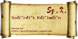 Szórát Kálmán névjegykártya