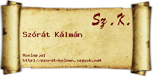 Szórát Kálmán névjegykártya