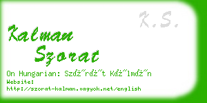 kalman szorat business card
